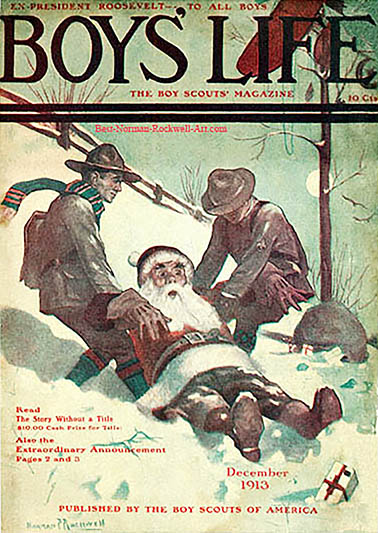 Portada de Norman Rockwel da revista dos boy scouts, 1913.