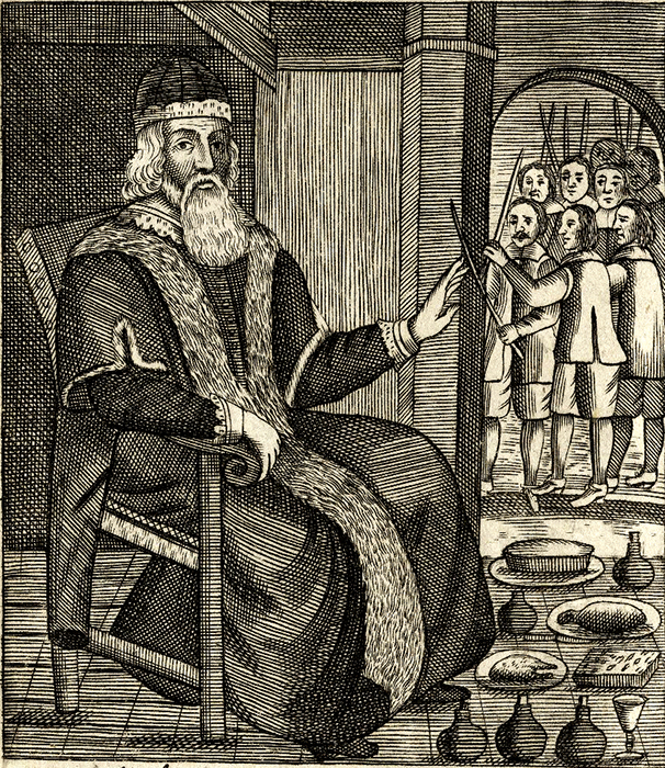 Father Christmas ilustración de The Examination and Tryal of Old Father Christmas 1658.