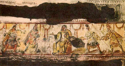 Catro Magos nas catacumbas de Domitila, tamén en Roma, s. IV.