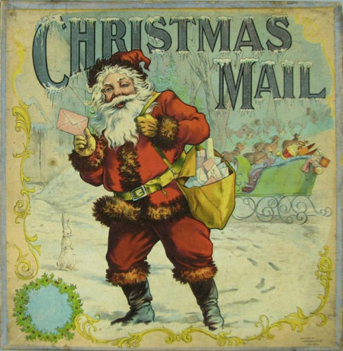Xogo de mesa Christmas Mail. The J. Ottmann Lithography Company, 1890.